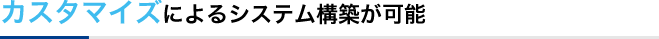 カスタマイズによるシステム構築が可能